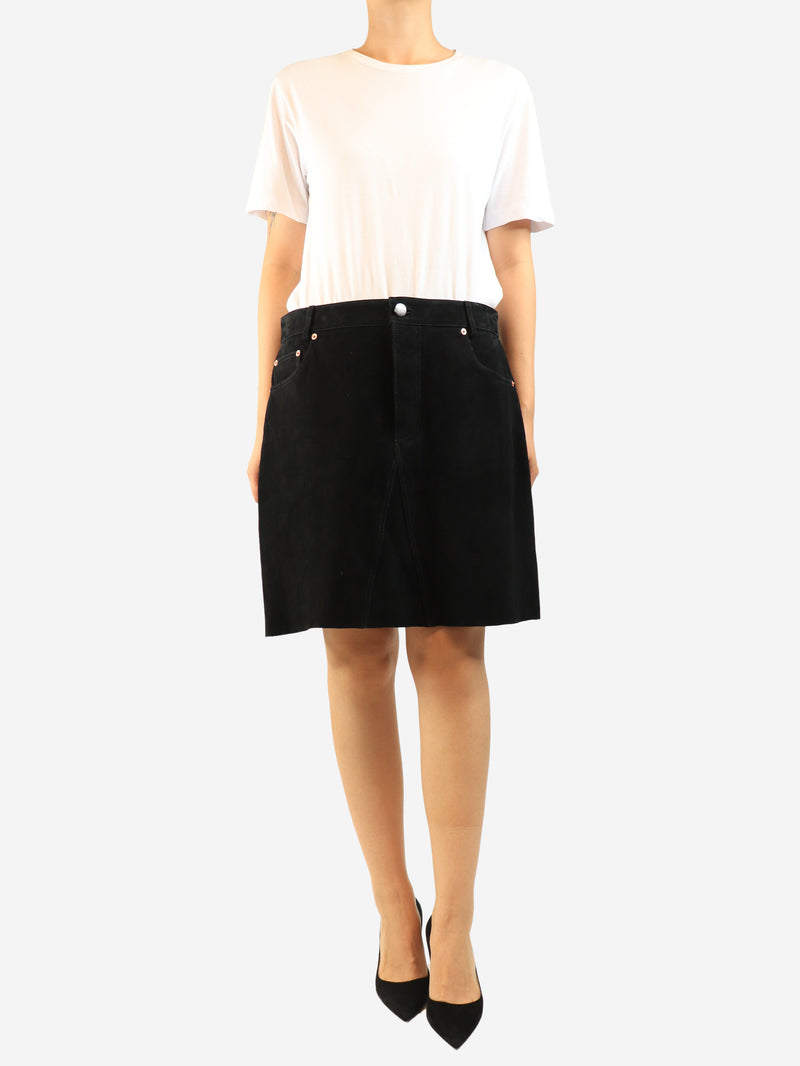 Black suede skirt - size UK 12