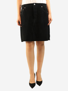 Black suede skirt - size UK 12