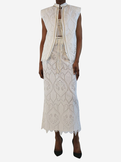 White embroidered vest and skirt set - size UK 10 Sets Lug Von Siga 