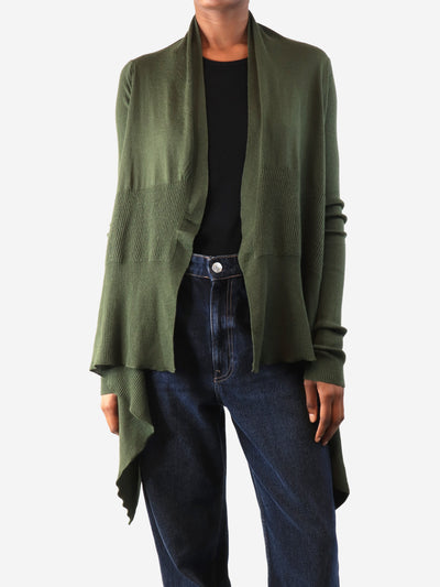 Khaki asymmetrical cardigan - size XS Knitwear Rick Owens 