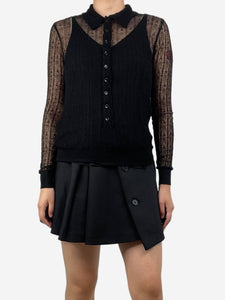 Saint Laurent Black sheer knit top - size M