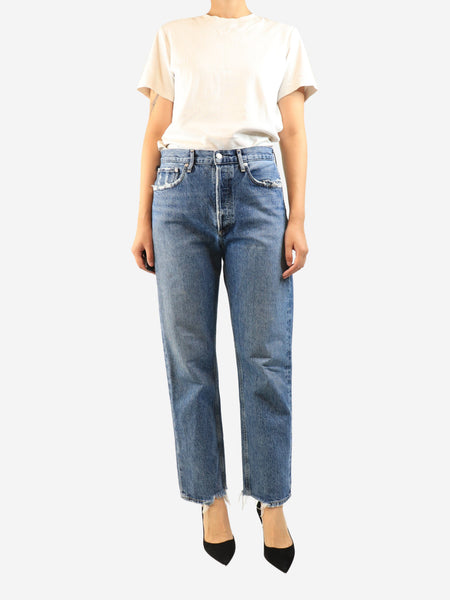 Blue straight-leg jeans - size UK 10 alternate image