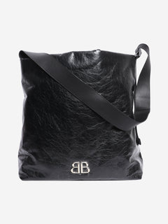 Black crinkled leather tote bag Tote Bags Balenciaga 