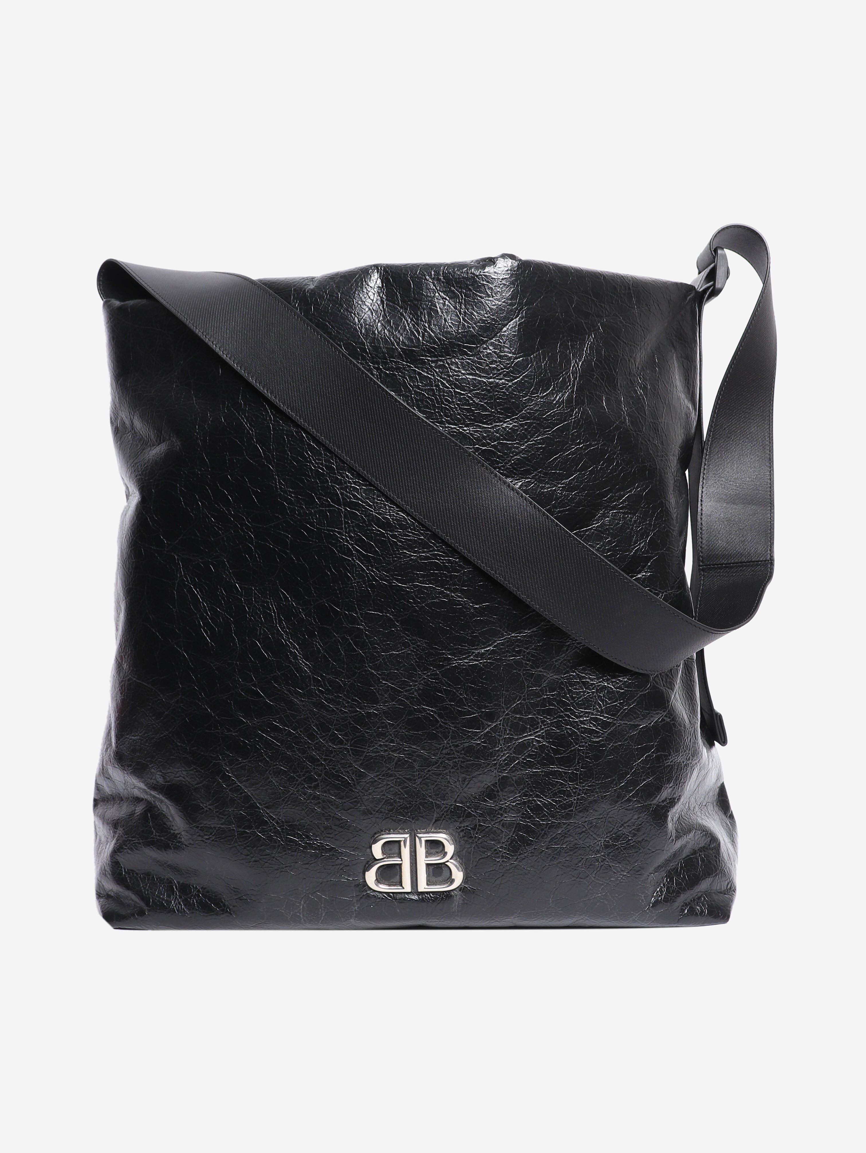 Black crinkled leather tote bag Tote Bags Balenciaga 