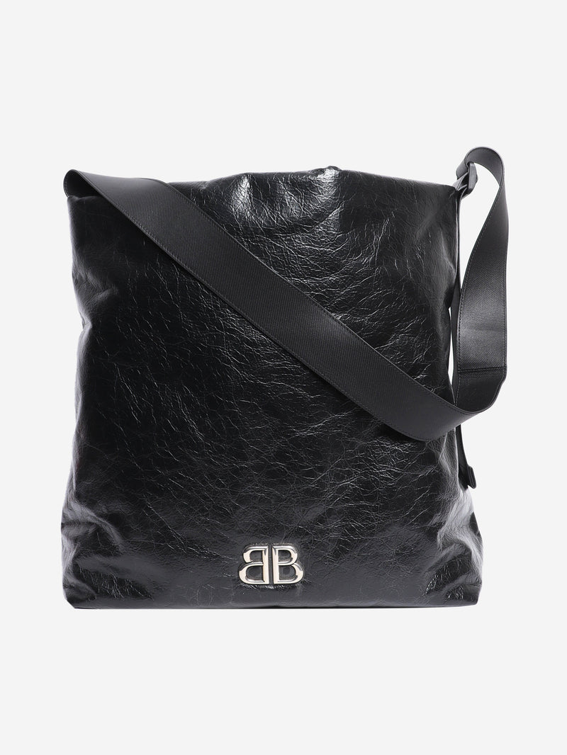 Black crinkled leather tote bag Tote Bags Balenciaga 