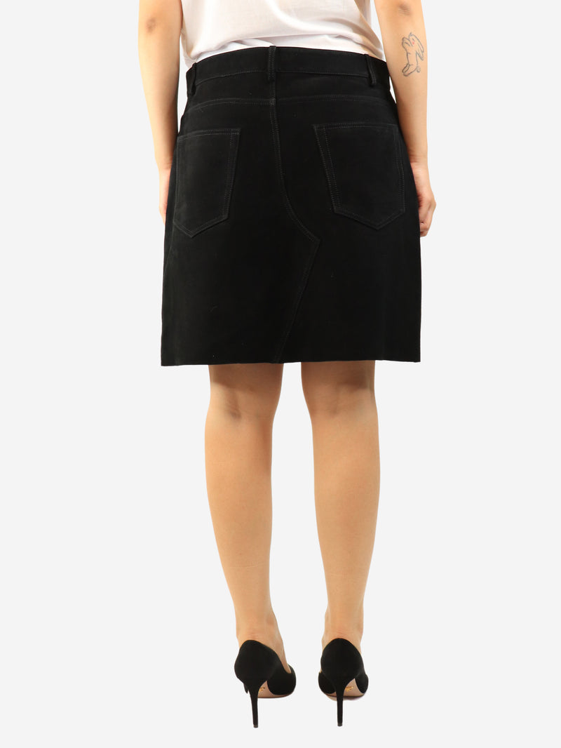 Black suede skirt - size UK 12