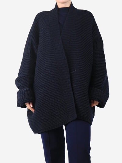 Navy blue cashmere heavyweight cardigan - One size Knitwear Raey 
