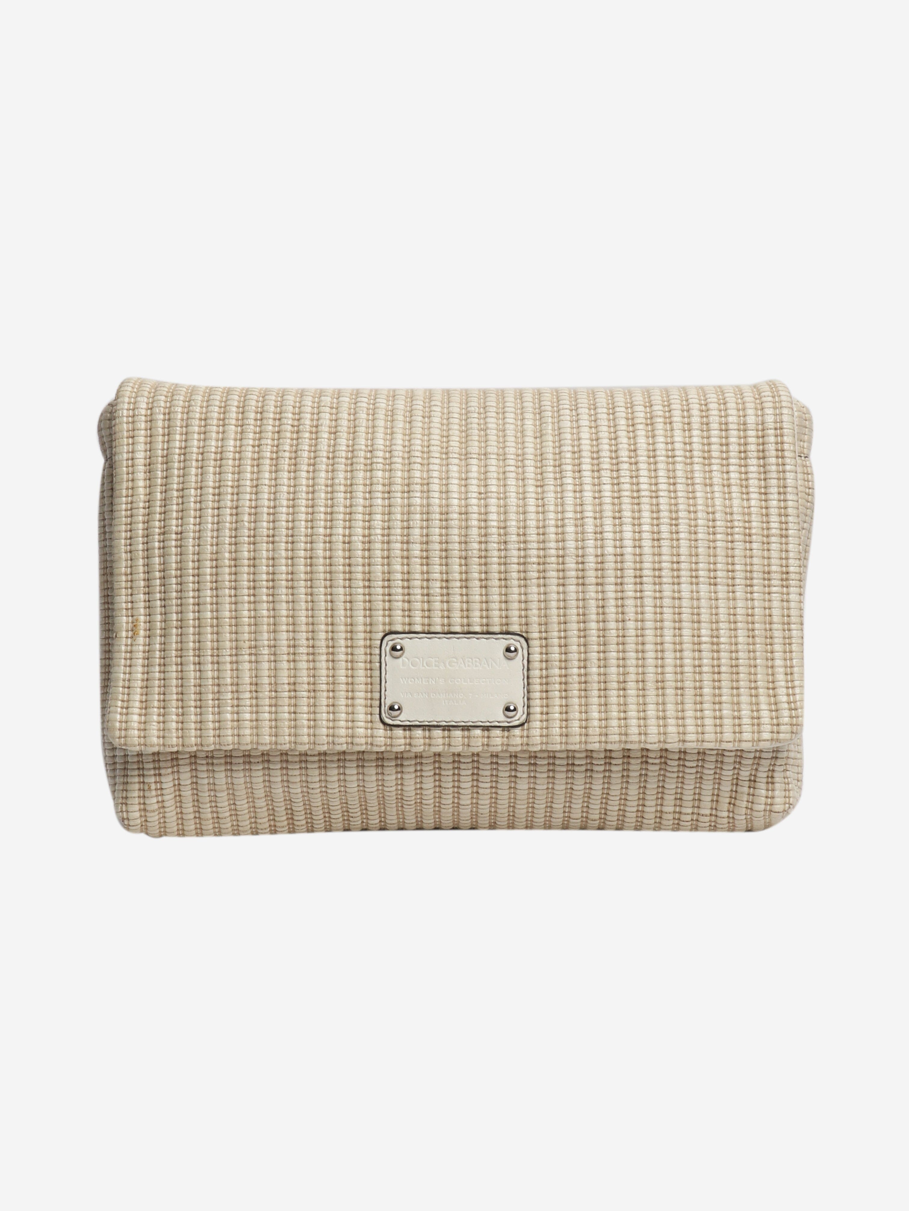 Beige woven clutch bag Clutch bags Dolce & Gabbana 