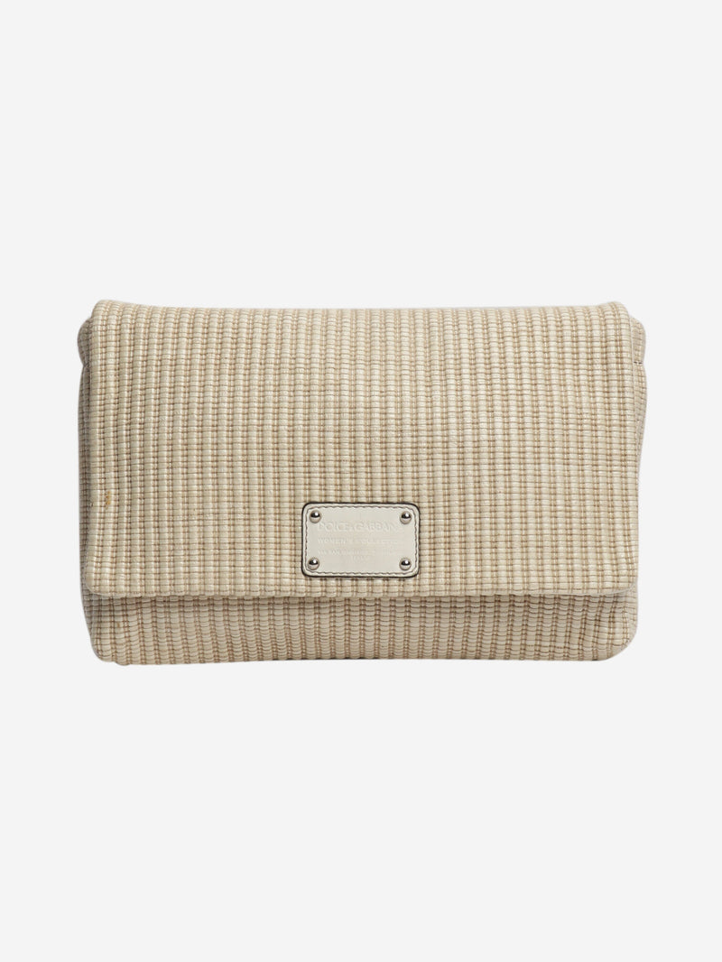 Beige woven clutch bag Clutch bags Dolce & Gabbana 