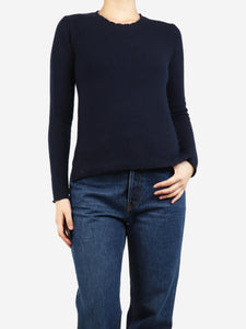 James Perse Navy blue cashmere knit jumper - size UK 8