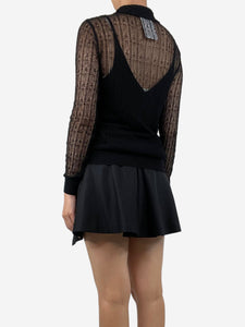 Saint Laurent Black sheer knit top - size M