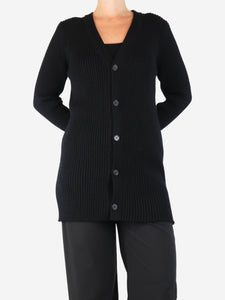Loewe Black ribbed wool longline cardigan - size S