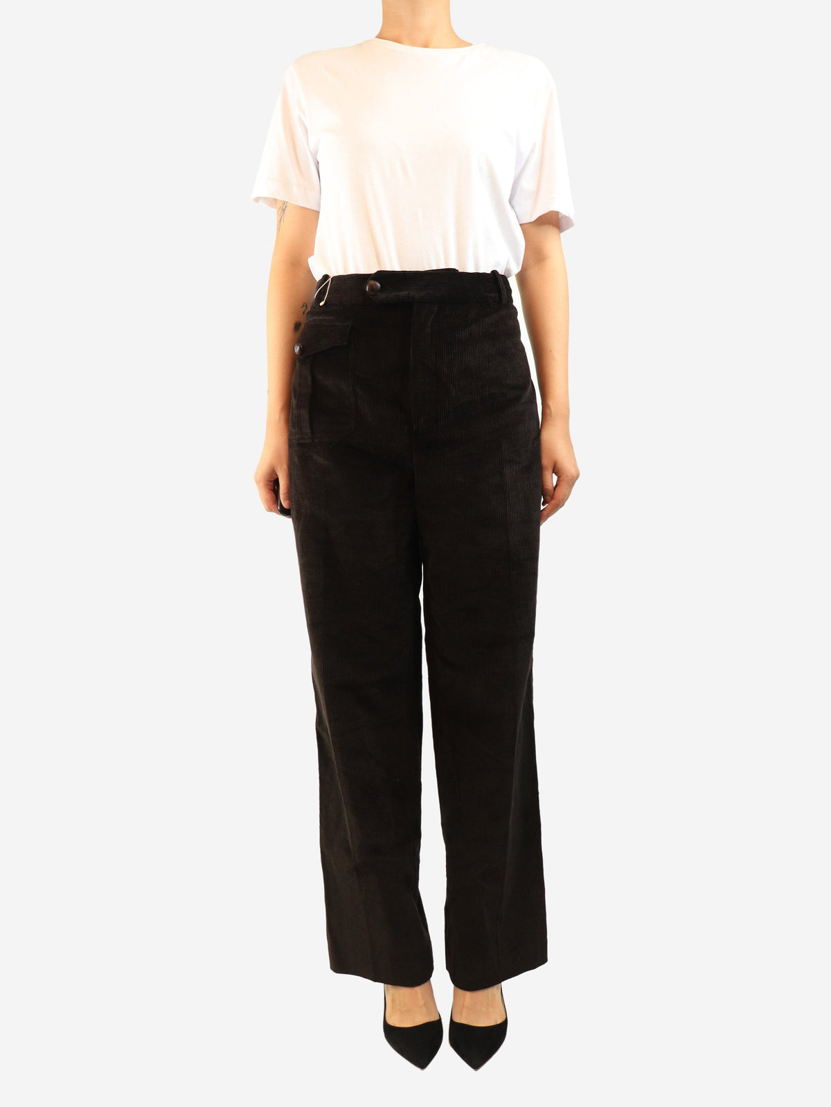 Dark brown corduroy trousers - size UK 18 Trousers Doen 