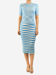 Blue rib-knit midi dress - size UK 12 Dresses Missoni 