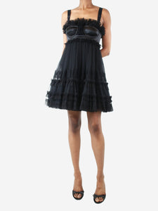 Burberry Black tulle corset mini dress - size UK 6