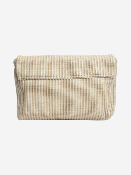 Beige woven clutch bag alternate image
