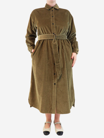 Brown corduroy midi shirt dress - size Dresses Weekend Max Mara 
