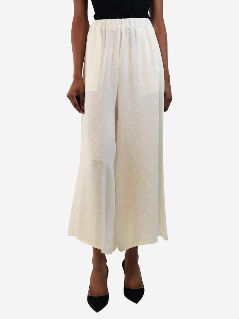 Cream wool-blend culottes - size UK 6 Trousers Christian Dior 