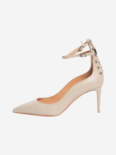Neutral leather ankle strap heels - size EU 39.5 (UK 6.5) Heels Aquazzura 