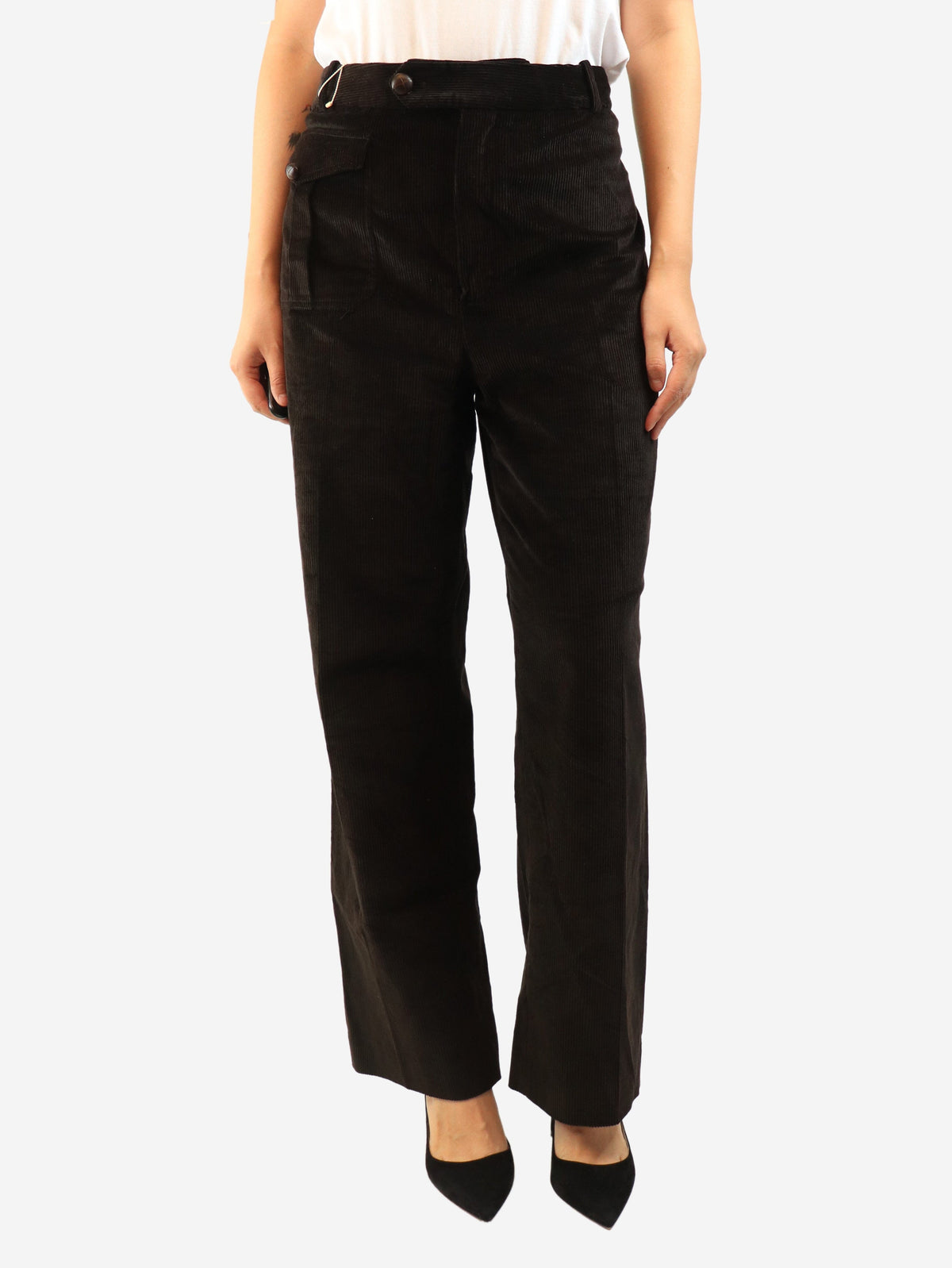 Dark brown corduroy trousers - size UK 18 Trousers Doen 
