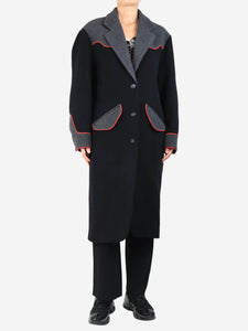 Molly Goddard Black Charlie wool coat - size UK 10