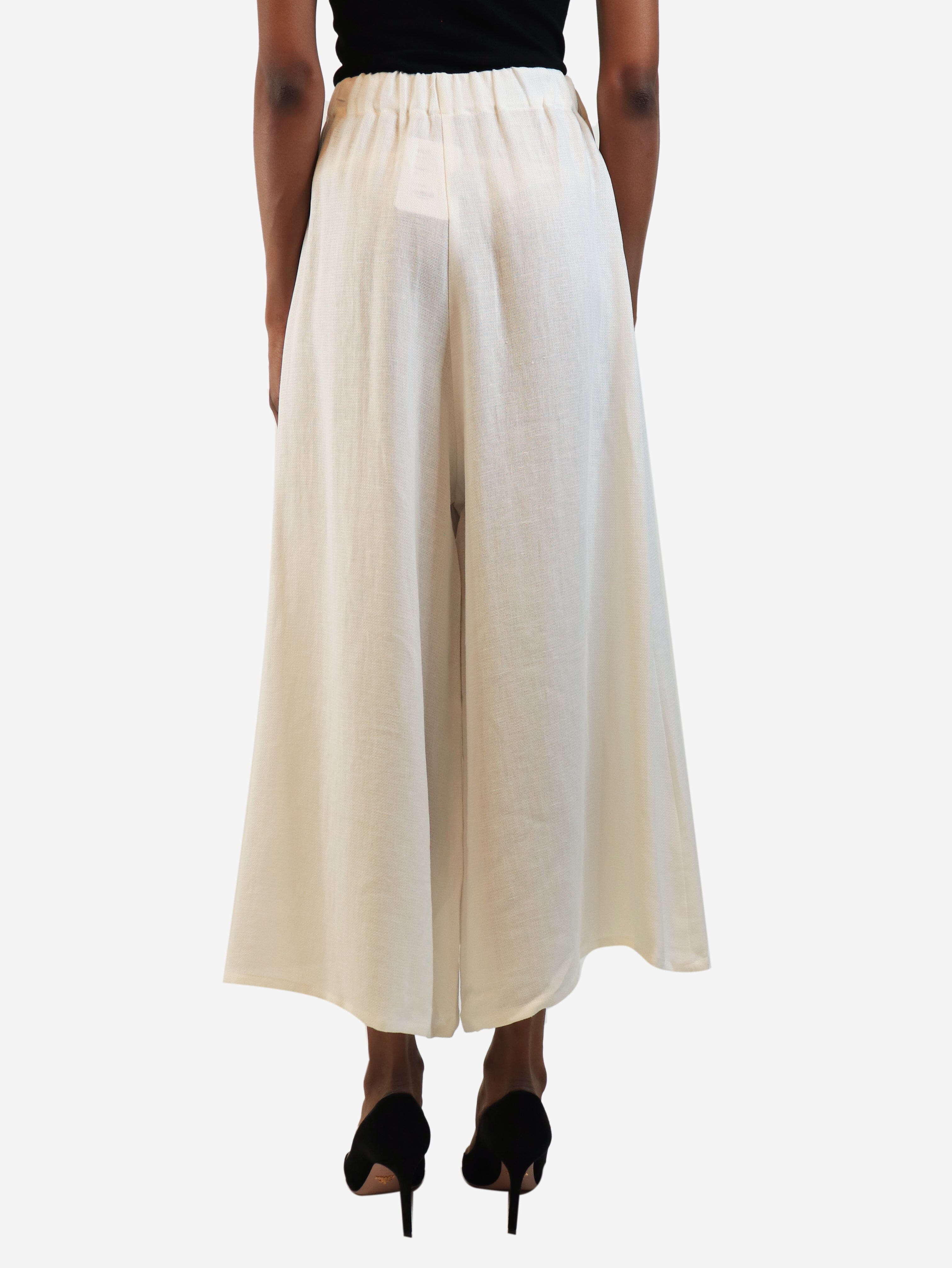 Cream wool-blend culottes - size UK 6 Trousers Christian Dior 