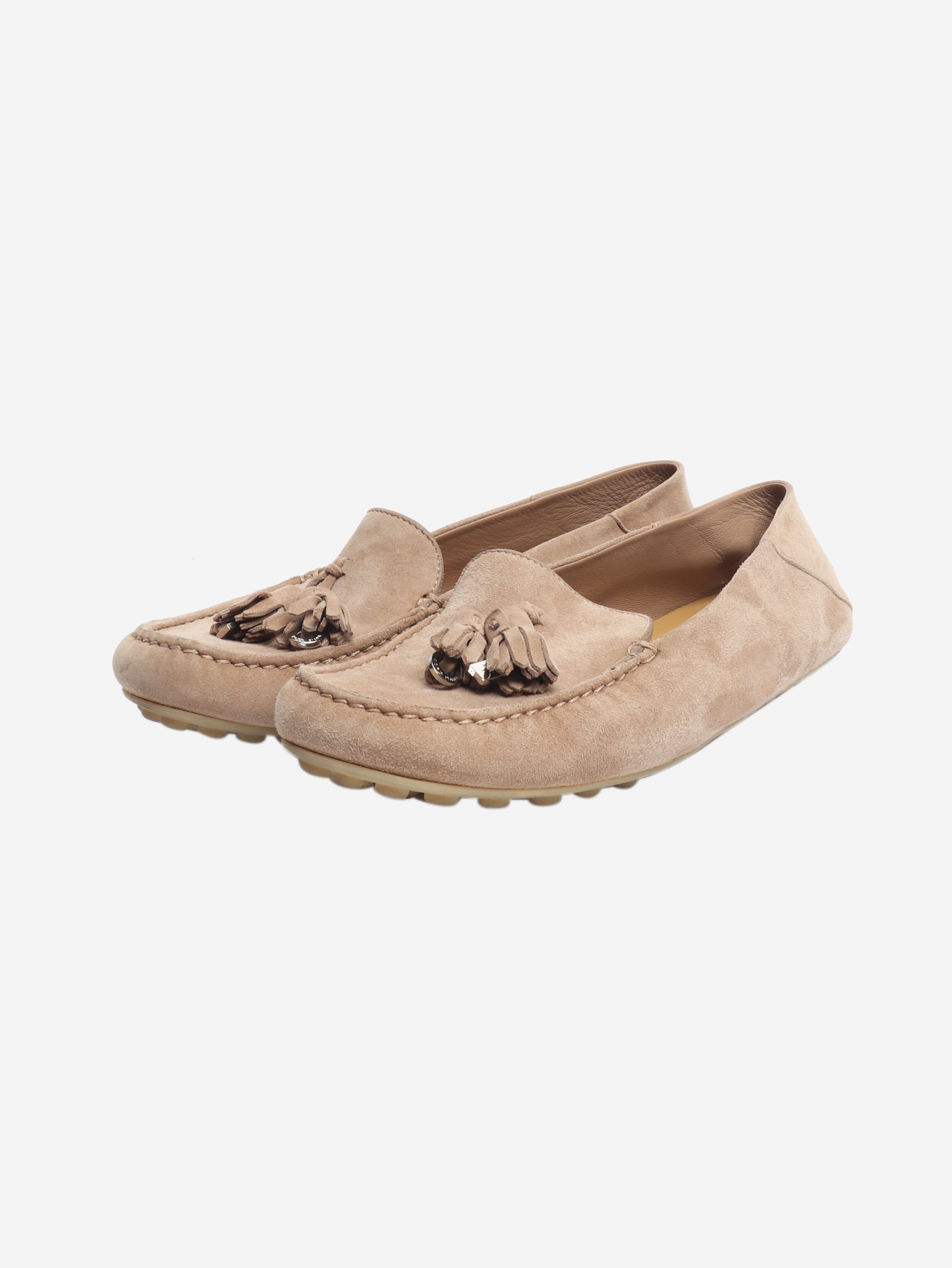 Beige suede tassel moccasin loafers - size EU 38 Shoes Loro Piana 