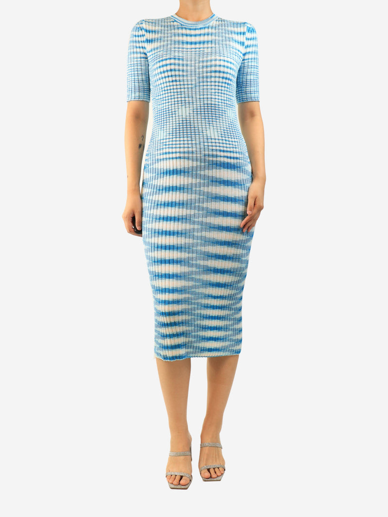 Blue rib-knit midi dress - size UK 12 Dresses Missoni 