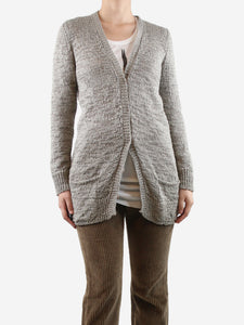 Brunello Cucinelli Neutral knitted button-up cardigan - size L