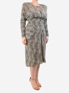 Isabel Marant Cheetah print gathered midi dress - size UK 14