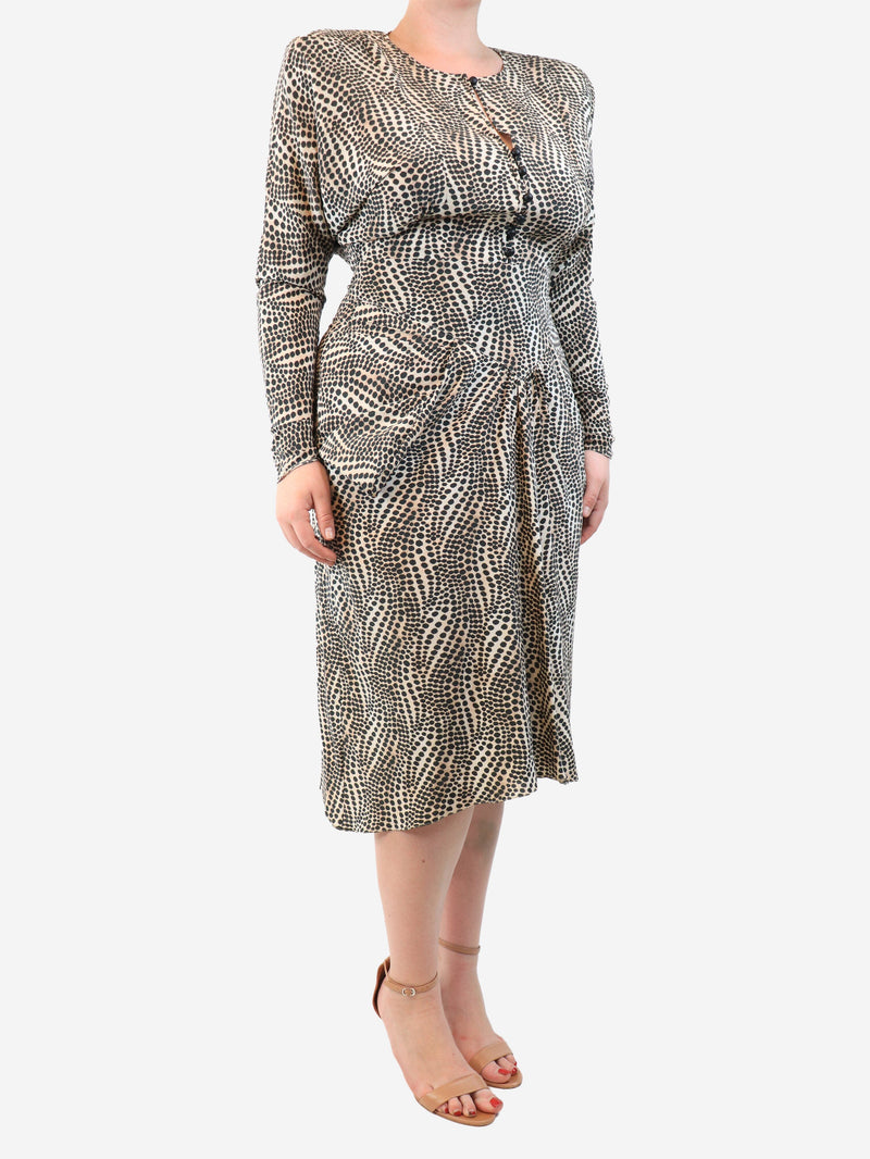 Cheetah print gathered midi dress - size UK 14 Dresses Isabel Marant 