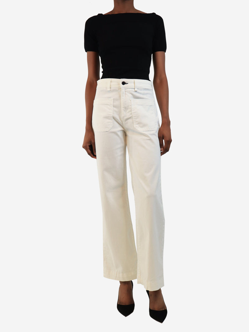 White patch-pocket jeans - size UK 8 Denim AskkNY 