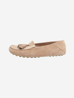 Beige suede tassel moccasin loafers - size EU 38 Shoes Loro Piana 