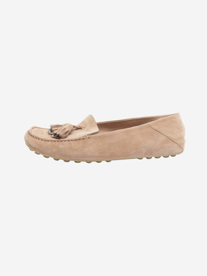 Beige suede tassel moccasin loafers - size EU 38 Shoes Loro Piana 