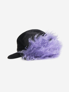 Prada Black Re-Nylon and faux fur Trapper hat