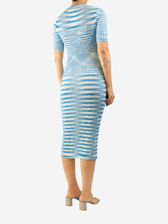 Blue rib-knit midi dress - size UK 12 Dresses Missoni 