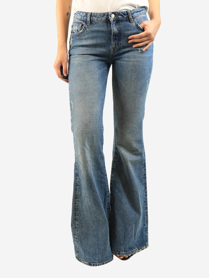 Blue Woodstock flared jeans - size UK 8