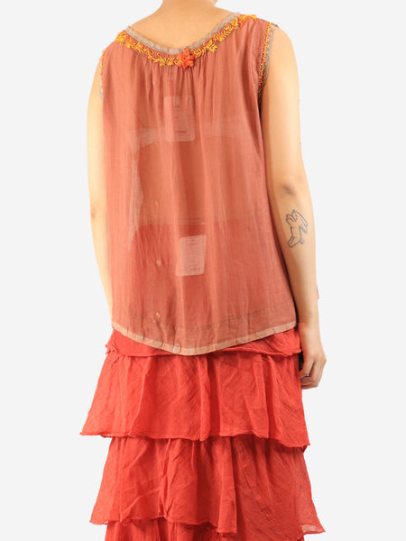 Dusty rose beaded sleeveless top - size L alternate image