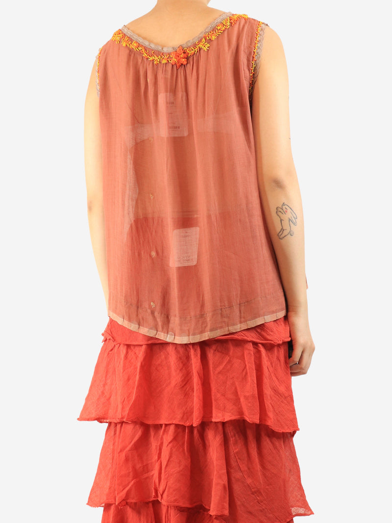Dusty rose beaded sleeveless top - size L Tops Dosa 