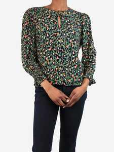 Wyse Green leopard print blouse - size UK 6