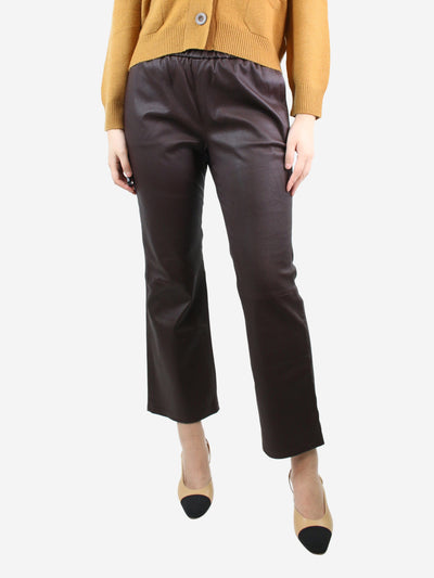 Burgundy leather trousers - size UK 12 Trousers Enes 