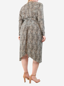 Isabel Marant Cheetah print gathered midi dress - size UK 14