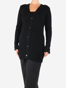 Loewe Black ribbed wool longline cardigan - size S