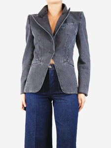 McQueen Dark grey denim jacket - size UK 8