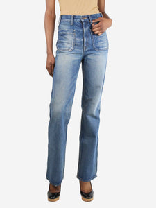 Celine Blue high-rise flare jeans - size UK 8