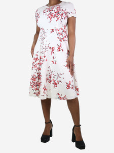 Max Mara Studio Cream floral printed midi dress - size UK 14