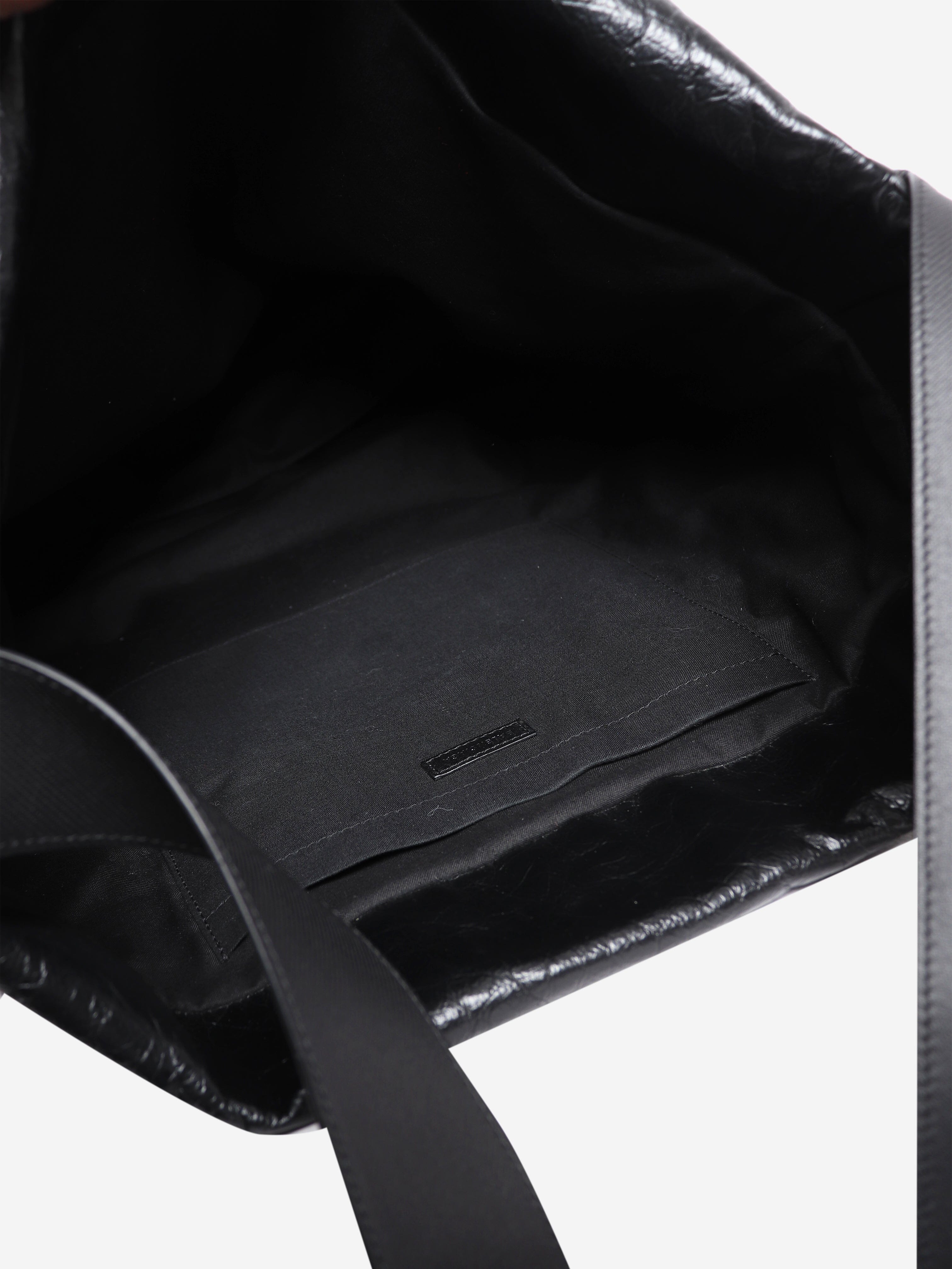 Black crinkled leather tote bag Tote Bags Balenciaga 
