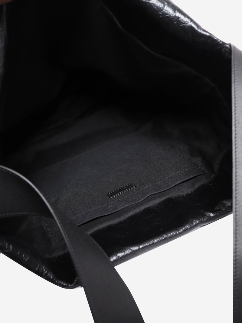 Black crinkled leather tote bag Tote Bags Balenciaga 