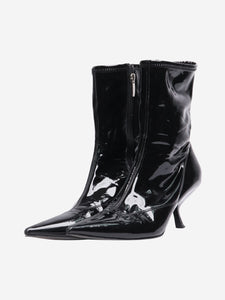 Sergio Rossi Black patent ankle boots - size EU 37.5