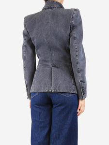 McQueen Dark grey denim jacket - size UK 8